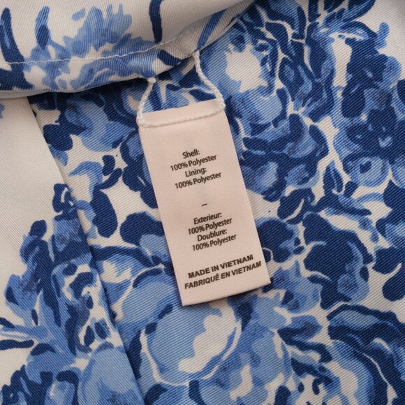 Cinq a Sept Chinoiserie Floral Satin Slip Dress, Blue and White, Size 6 - Picture 7 of 10